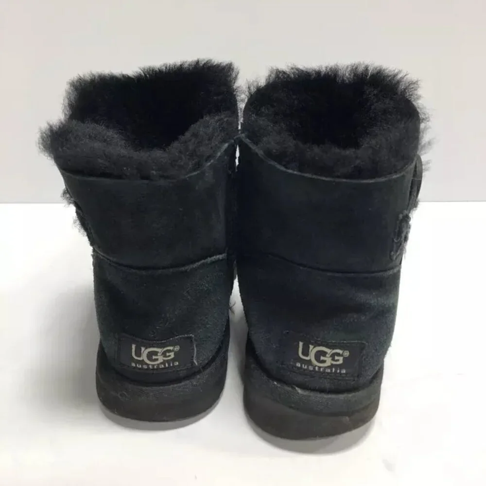 UGG Women’s Bailey Button Black Mini Boots, Size 5M
